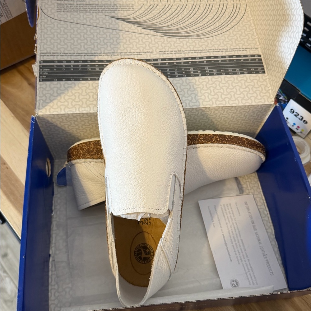 Birkenstock White Leather Loafers